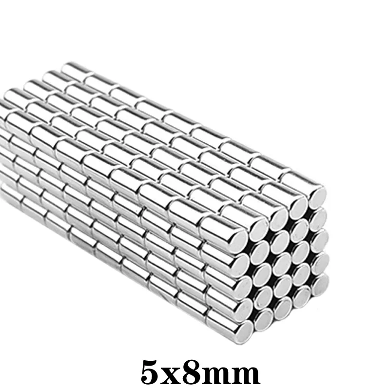 10 ~ 500 adet 5x8mm neodimiyum mıknatıslar disk 5mm x 8mm arama küçük çaplı güçlü mıknatıs 5x8mm toplu küçük yuvarlak mıknatıslar 5*8mm