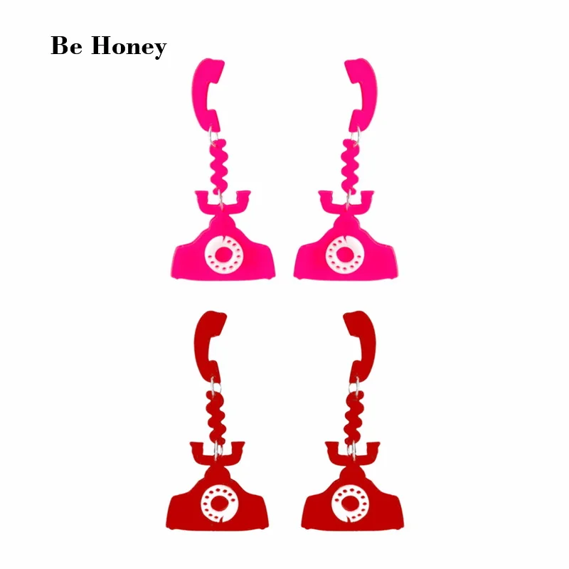 Cute Vintage Telephone Pendants Drop Earrings For Women
