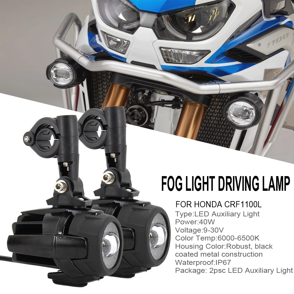 For Honda CRF1100L CRF 1100L CRF1100 L Africa Twin Motorcycle Accessories LED Auxiliary Fog Light Driving Lamp