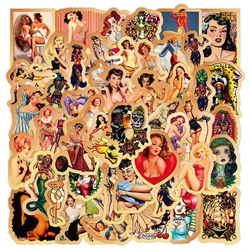 50/100PCS Retro Sexy Pin Up Girl Stickers Skateboard Laptop Suitcase Bike Motorcycle Waterproof Graffiti Sticker Decal Kid Toy