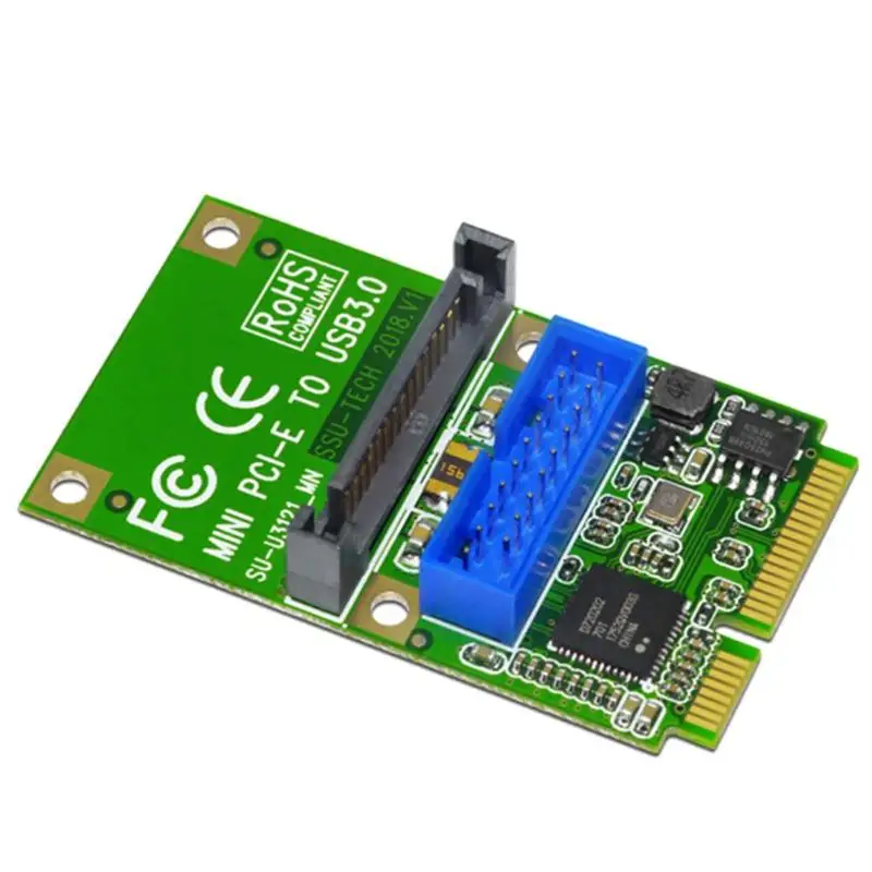 Mini PCI-E Express naar USB 3.0 19Pin 20Pin Uitbreiding Header Card SATA power-on interface voor Desktop PC Mini PCI-E naar USB Adapter