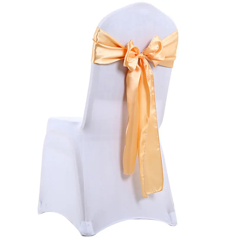 50 Wedding Satin Chair Sashes Party Chairs Bands Knot Cover Decoration Chairs Bow For Chair Decoration Banquet 15 x 275cm