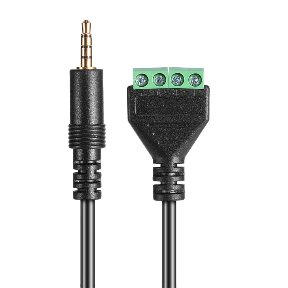 3.5mm TRRS Stereo 4 Pole Gold Plated Male Plug to 4Pin AV Screw Audio Video Shield 30cm Balun Terminal Connector Adapter Cable