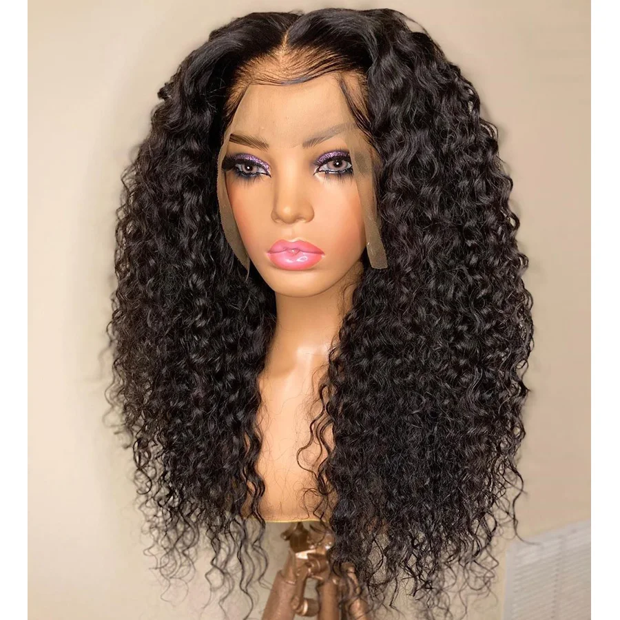 Simbeauty Indian Natural Curly 100% Human Hair Wigs with Baby Hair 200Density Pre Plucked 13x6 Lace Front Wigs Remy for Women