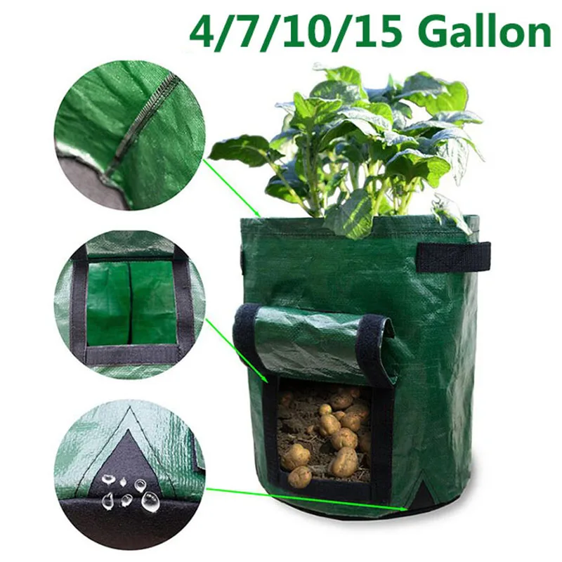 

Plants Potato Grown Bags Wall Vertical Garden Hanging PE Planter Bag Flower Vegetable Plants Pouch Pockets Garden Supplies