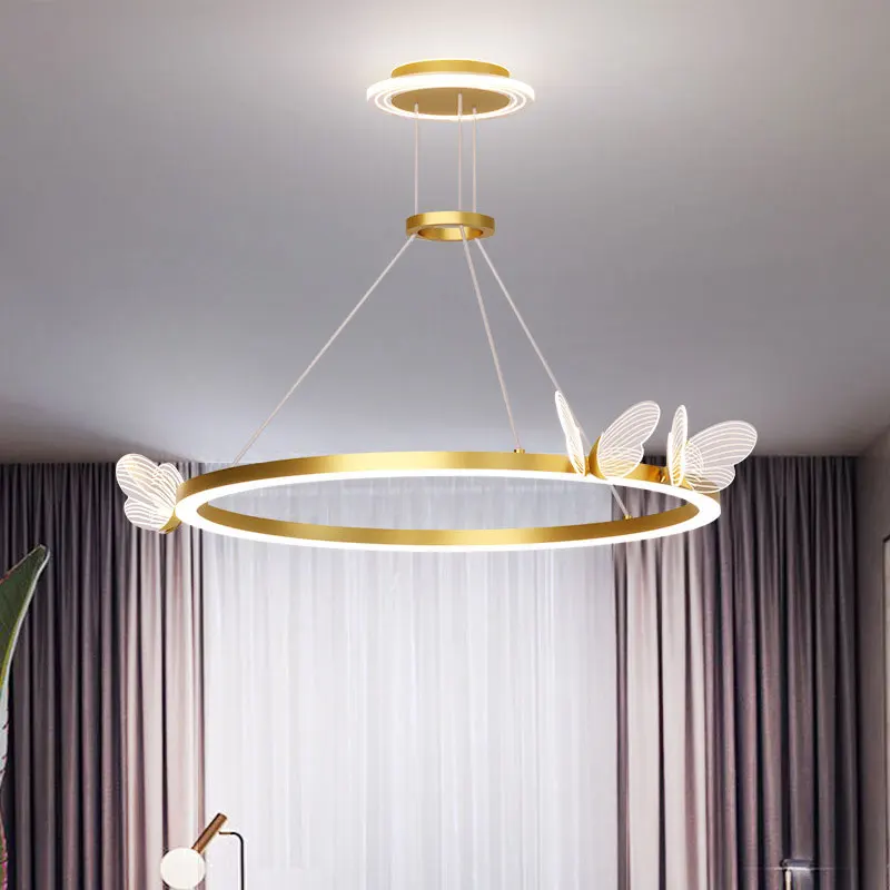 Lampe LED Suspendue en Forme de Papillon au Design Nordique Moderne, Luminaire Décoratif d'Nik, Idéal pour une Chambre à Coucher, un Restaurant, un Couloir ou des Escaliers