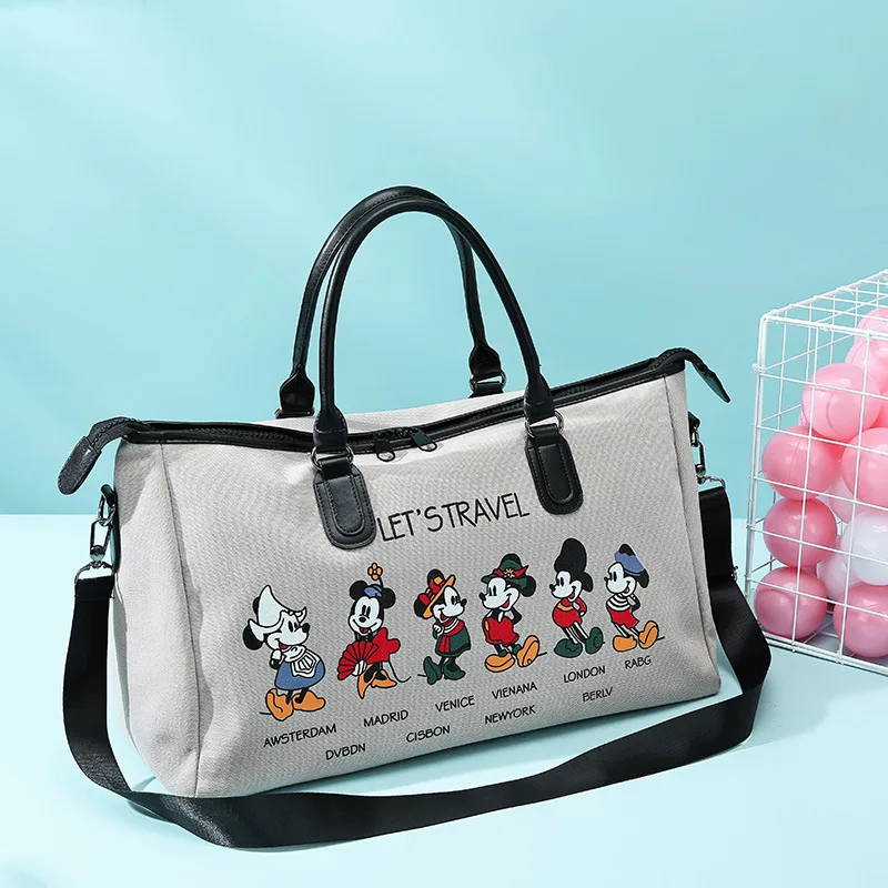 Disney Mickey fashion cartoon mouse canvas bag business trip women  shoulder bag outdoor travel bag portable large capacity