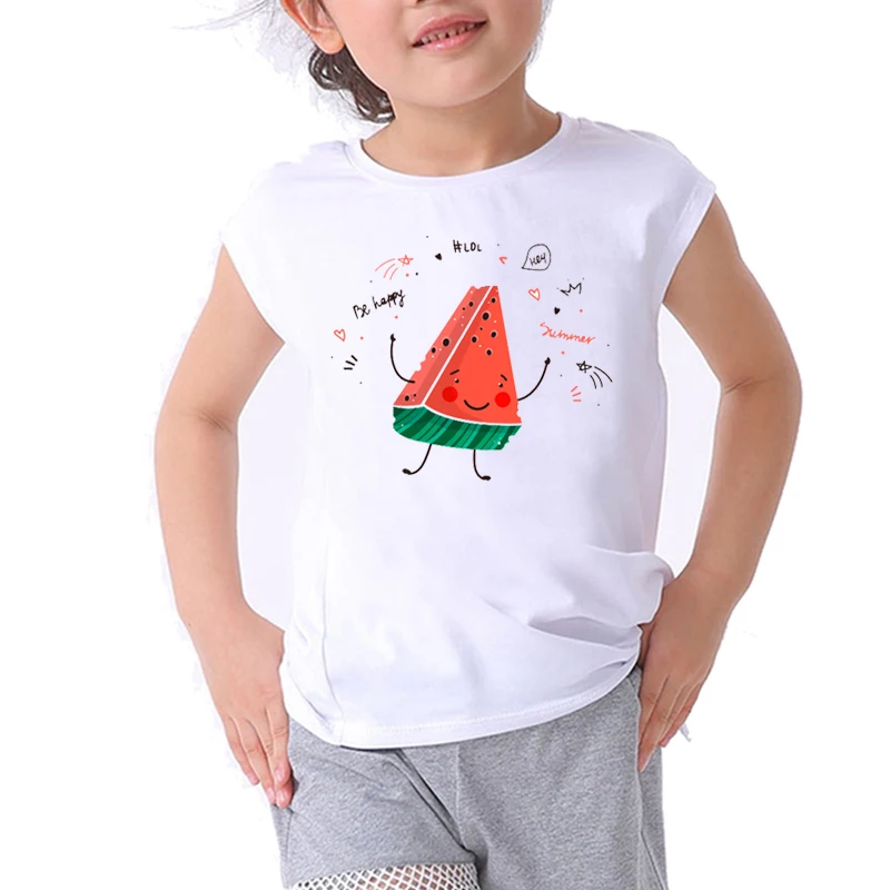 

tshirt girl t shirt for girls clothes children clothing cute cartoon dancing watermelon kids clothes boys graphic t shirts