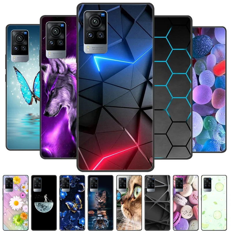 

For Vivo X60 Pro Global Version Case Cat Wolf Painted Soft Silicone Phone Cases for Vivo X60 Pro Back Cover X60Pro V2046 Coque