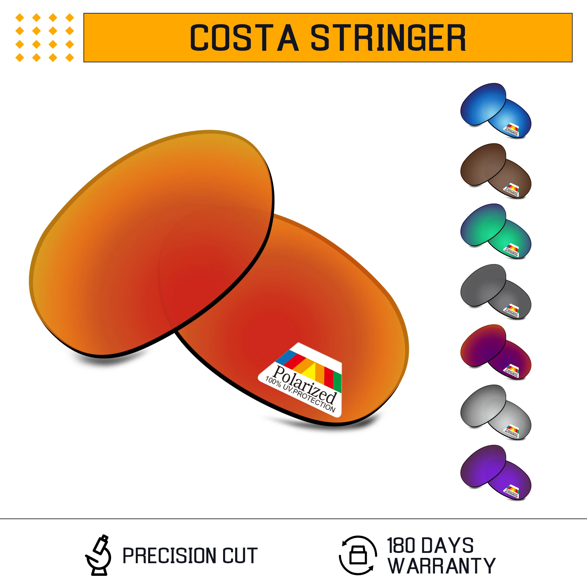 Bwake เลนส์เปลี่ยนเลนส์สำหรับ-Costa Del Mar Stringer แว่นตากันแดดกรอบ-ตัวเลือกหลาย