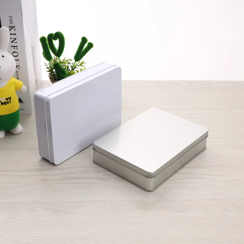 Pack of 5 PCS Metal Box Container Large Capacity Storage Silver White Multi Functional