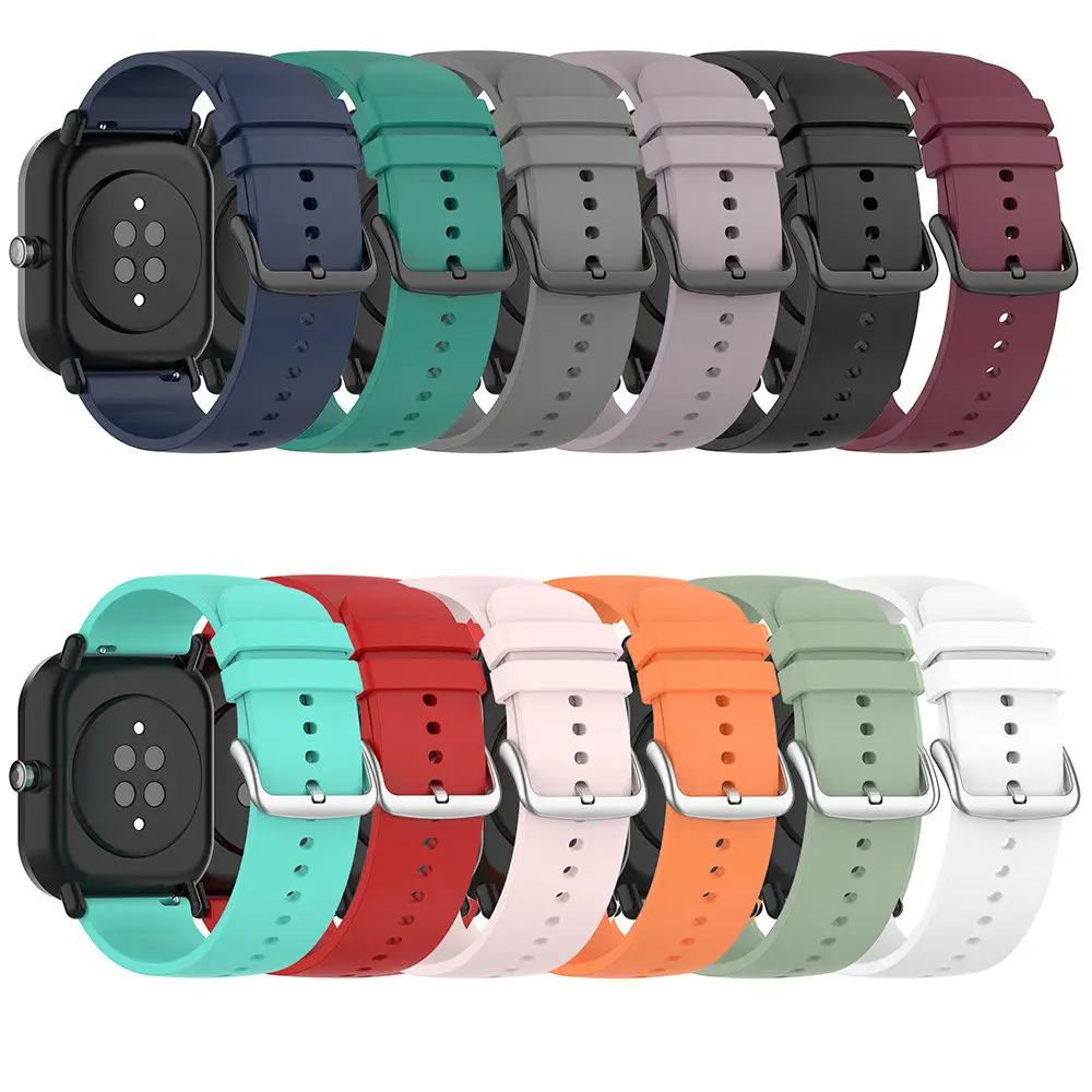 WatchBand Strap For Haylou RS4 Plus Smart Silicone Wristband For Haylou RT2 GST Bracelet For Amazfit GTS Bip pop pro Watchstrap