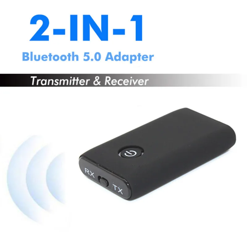 2 in 1 Wireless Bluetooth 5.0 Transmitter Receiver Chargeable Audio Adapter For TV PC Car Speaker 3.5mm AUX Hifi Music