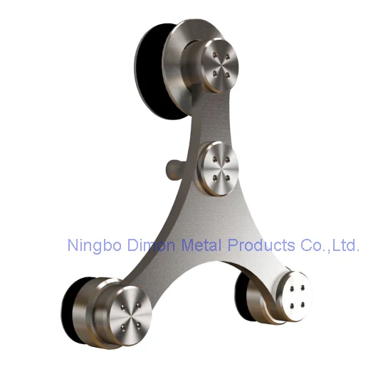 Dimon America Style Fashion SS 304 Satin Sliding Glass Door Hanging Wheels Hardware DM-SDG 7006 With Soft Close