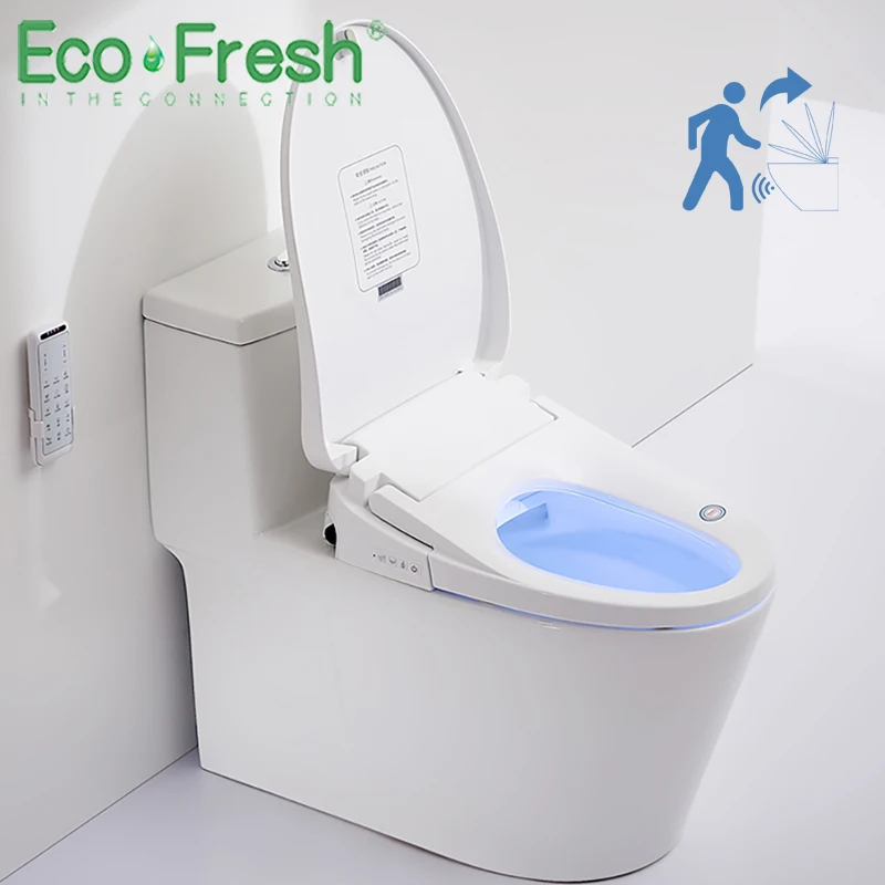 Ecofresh-one-piece Smart Toilet Seat Cover Bidé Eletrônico wc Aquecido Abertura Flip Automática wc