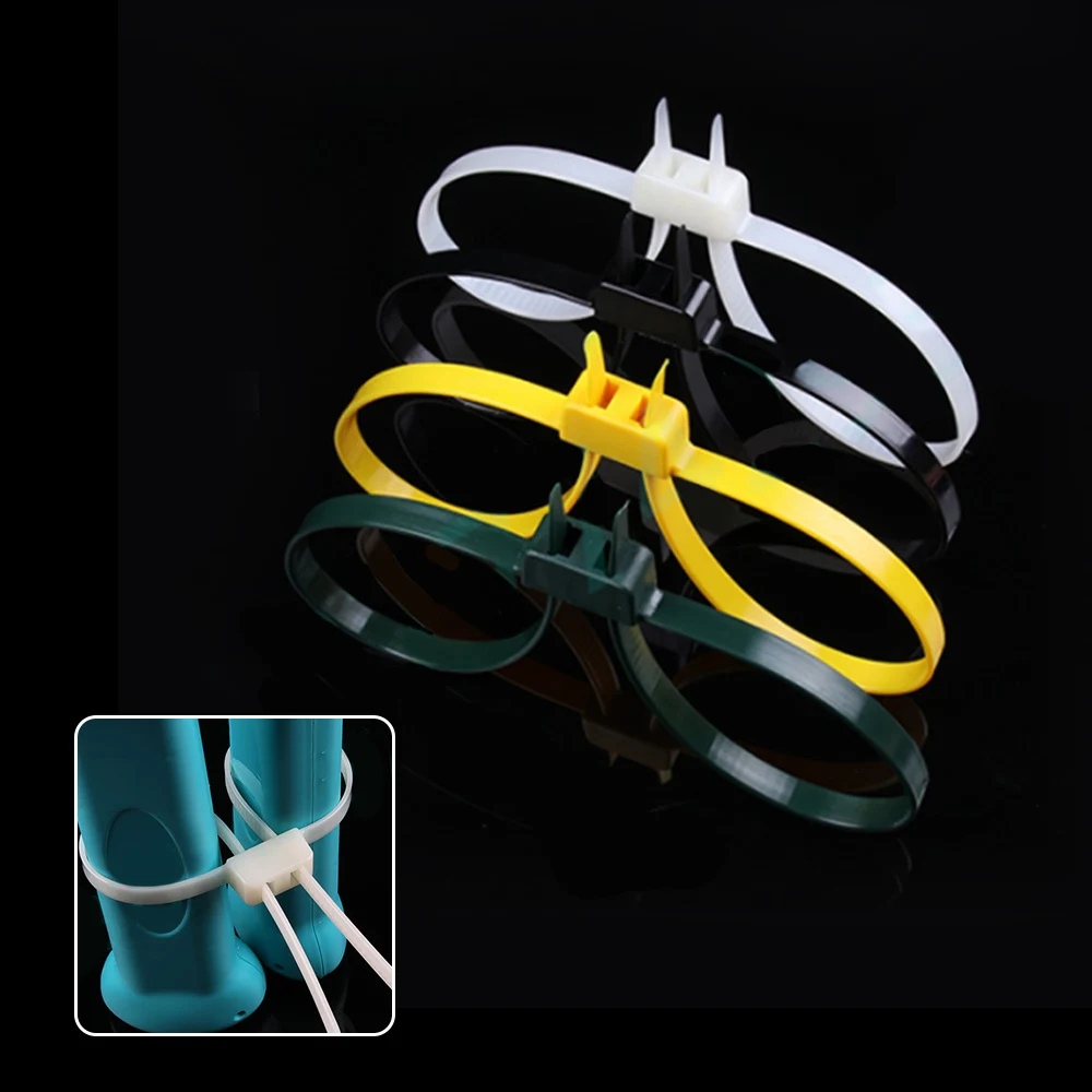 5PCS 5PCS 12mmx700mm Plastic Nylon Cable Tie Double Buckle Handcuffs Zip Tie