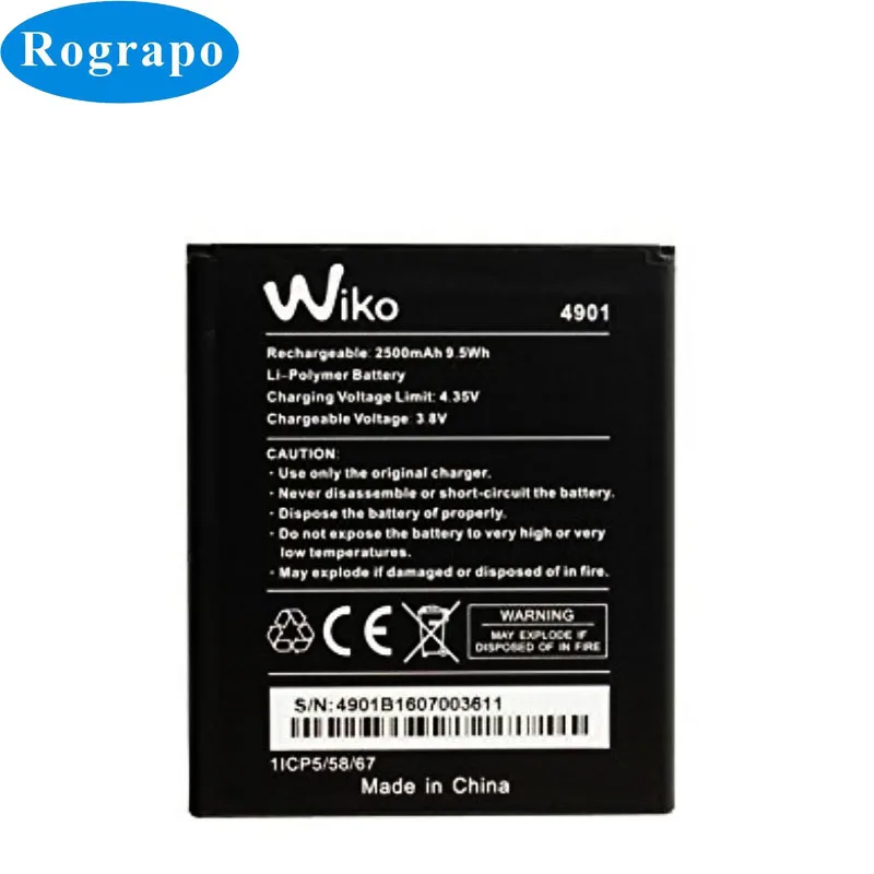 

New 2500mAh 4901 Replacement Battery For Wiko 4901 Mobile Phone+gift