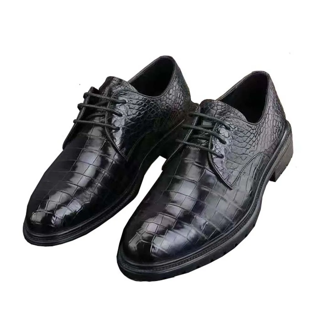 

yinshang new arrival men dress shoes male formal shoes crocodile leather belly shoes