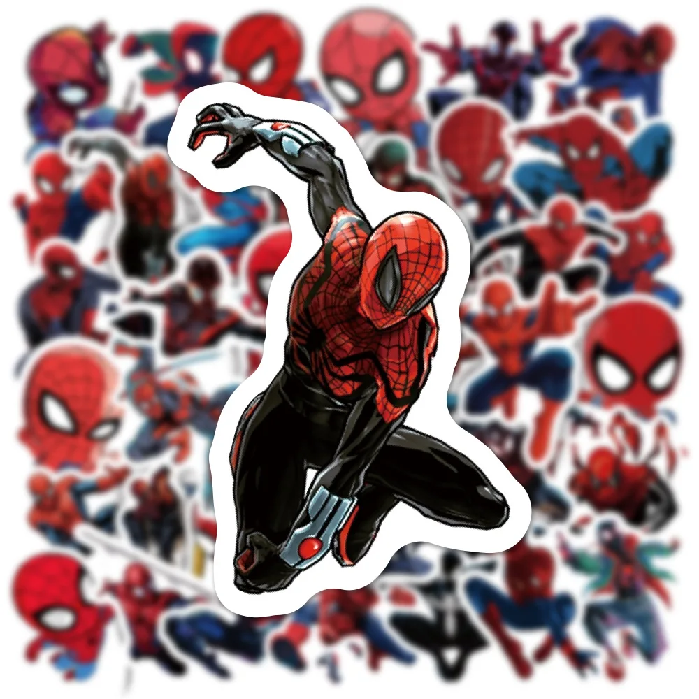 Pegatinas de dibujos animados de Disney, Marvel, Spiderman, grafiti, juguete para niños, ordenador portátil, teléfono, equipaje, ordenador, coche,