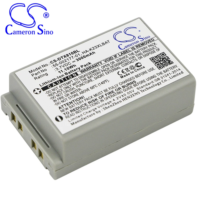 CameronSino Battery for Casio DT-X8 DT-X8-10E DT-X200 fits Casio 55-002177-01 HA-K23XLBAT Barcode Scanner battery 3000mAh 3.70V