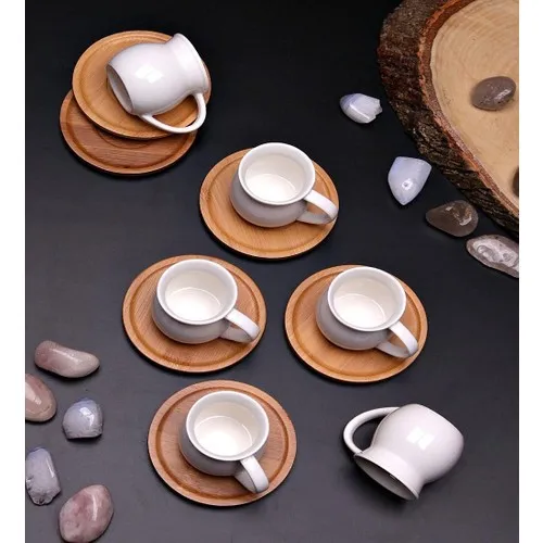 Ms Morry Bamboo Dish Porcelain Cup Pad