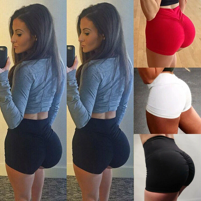 Women Sexy Shorts Tight Stretch Fitness Sports Wear Skinny Short Pants Breathable Push Up Gym Clothing Safety Short Pants Bottom