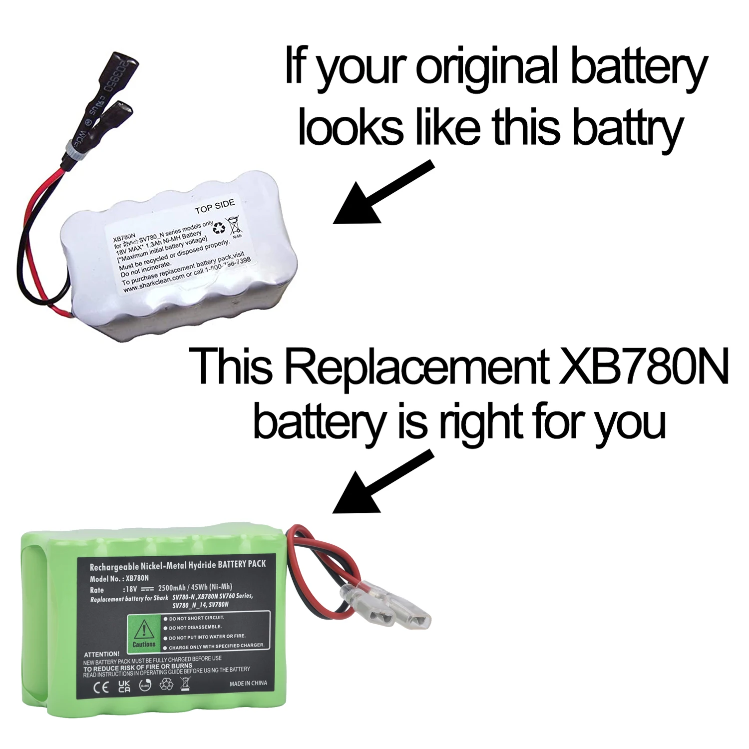 18V 2500mAh SV780 Rechargeable Battery Compatible with Shark SV780-N XB780N SV760 Series SV780_N_14 SV780N