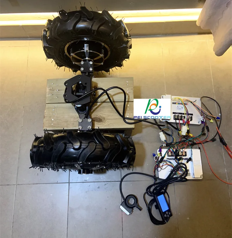 Two 13 inch tyre low speed high torque single axle Brushless gear hub motors working with 2 controllers kit phub-kc13