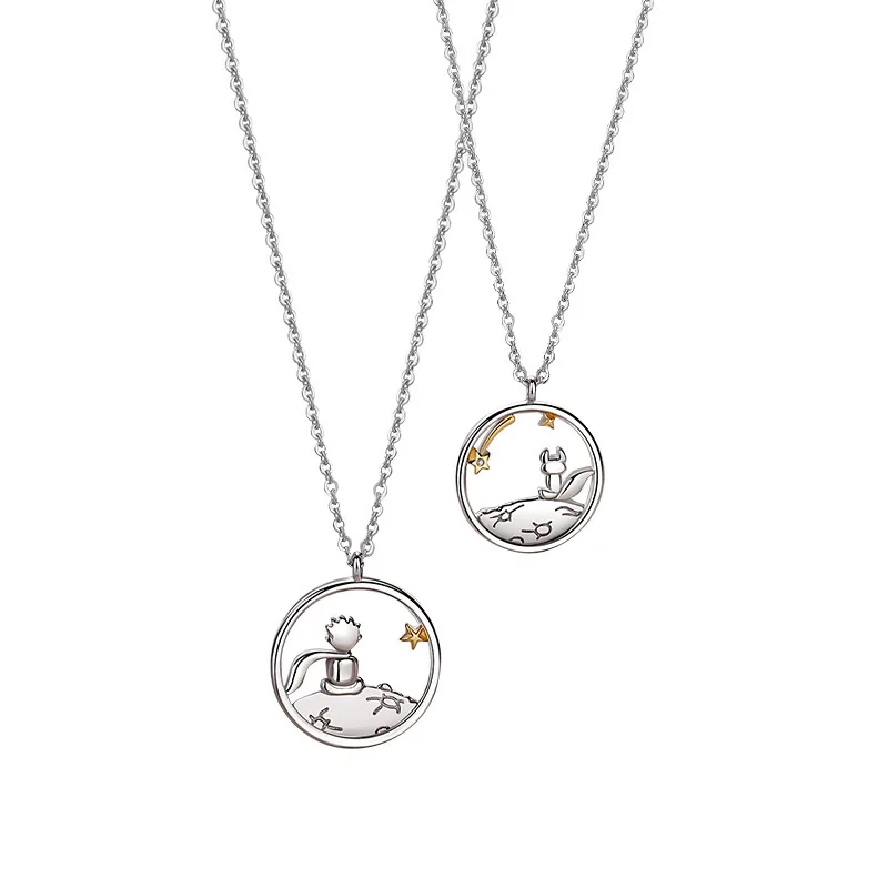 Mode Kreative Schmuck Kleine Fuchs Paar Halskette Schlüsselbein Kette Paar Anhänger Party Geschenk Hochzeit Zubehör – Detail 5