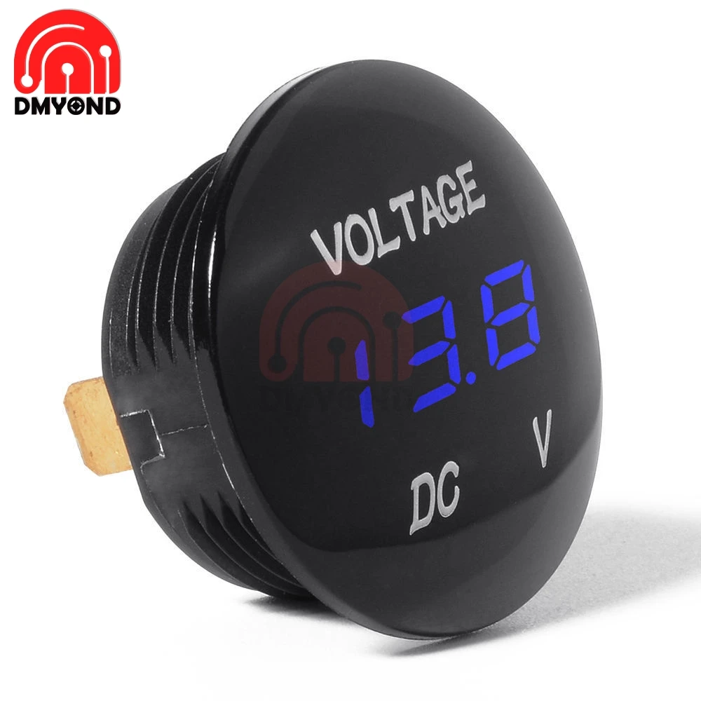 Waterproof DC 5V-48V Car Motorcycle LED Panel Digital Volt Voltage Meter Display Voltmeter 12V 24V 36V