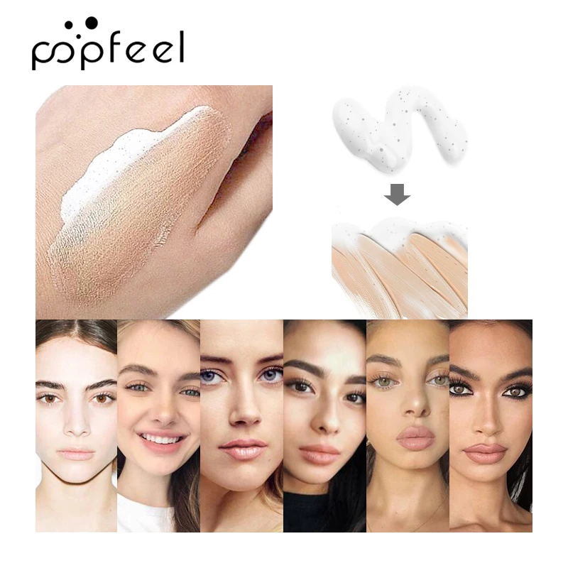 POPFEEL Color Changing Foundation Makeup Full Coverage Concealer Oil-control Waterproof Matte Foundation Base Maquiagem TSLM1