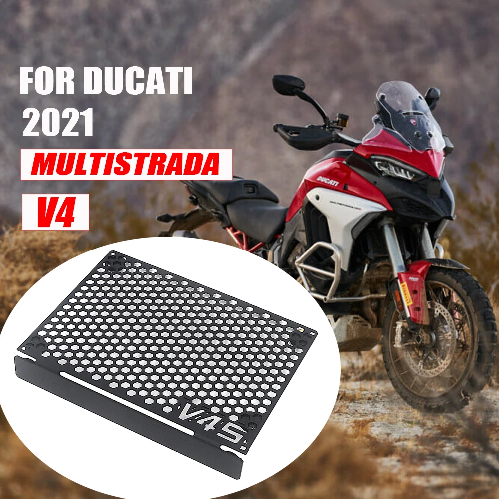 

New Motorcycle Oil Cooler Radiator Guard BLACK For DUCATI MULTISTRADA V4 S 2021
