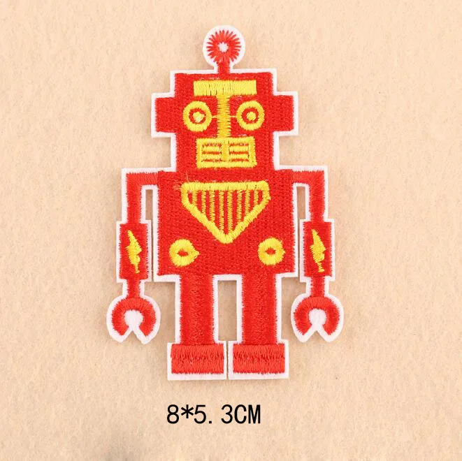 9Pcs Fashion Robot Iron-on Patches Embroidered Sewing Applique For Clothes Apparel DIY Accessories For Children Cloth