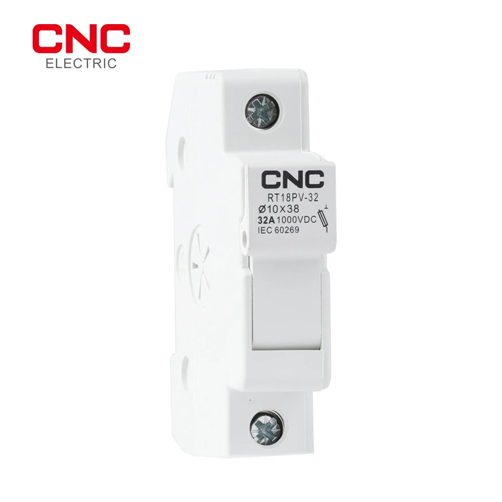 CNC RT18PV Series 35mm Standard Rail Link for Solar System Protection 1P DC 1000V 1500V Photovoltaic PV Fuse Holder