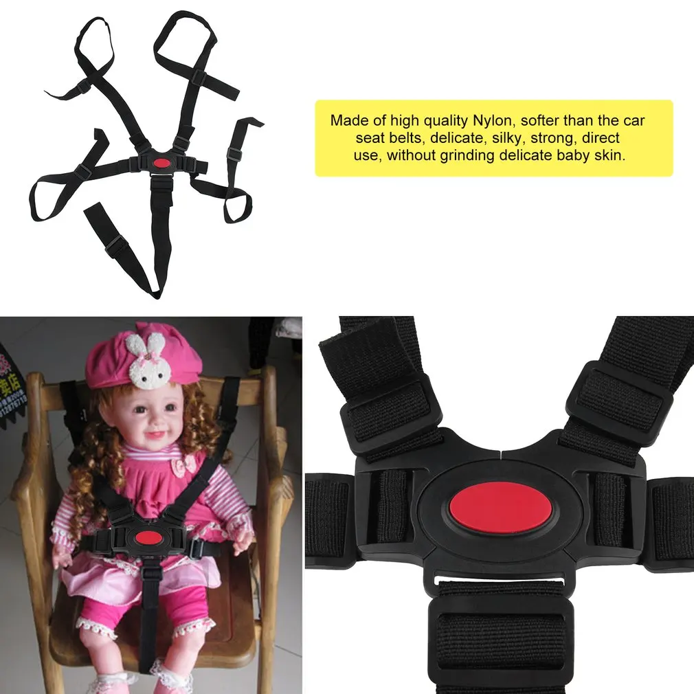 Universal Baby 5-Point Harness Safe Belt Crotch Shoulder Protector Safety Belt For Pushchair Dining Chair Car Stroller Chair