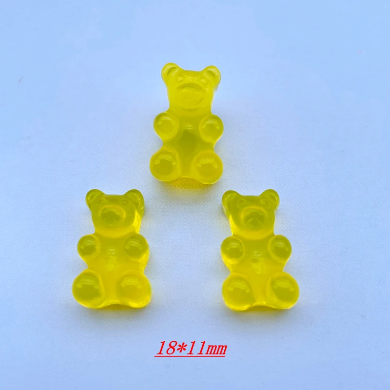 10 Cute Cartoon Crystal Transparent Bear Resin Flat Back Scrapbook DIY Ornament Jewelry Accessories 064