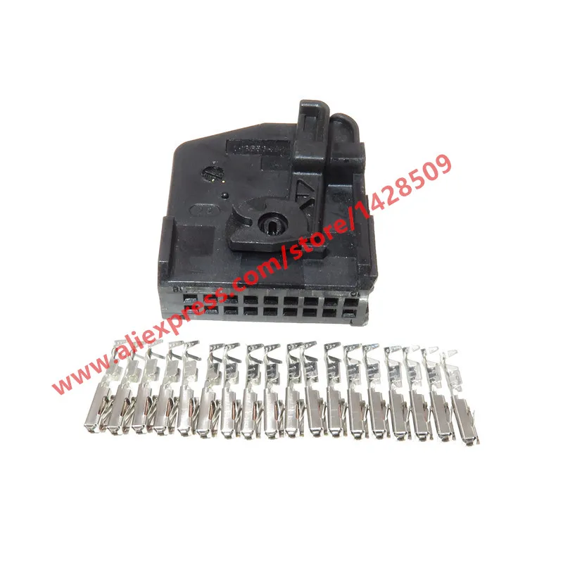 

5 Sets 18 Pin Car Air Conditioning Panel Plug Auto Amplifier Wire Female Connector 1-1355350-1 1-1355349-1 For VW BMW