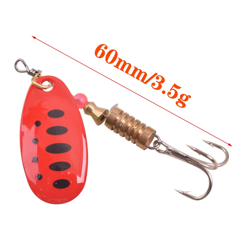 1Pcs Spinner bait 2.5g 3.5g 5.5g Fishing lure Metal Wobblers Spinner Spoon bait With Treble Hooks For Lure Fishing Tackle