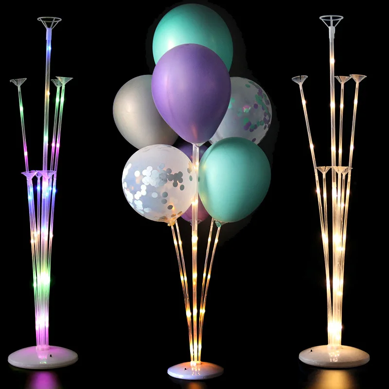 MEIDDING HA CONDOTTO Le Luci Palloncini Colonna Del Supporto Da Tavolo Galleggiante Decorazione di Cerimonia Nuziale Palloncino Holder Stick Baby Shower Bambini Festa di Compleanno