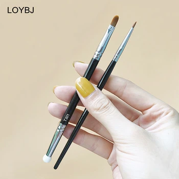 Loybj 1/2 Stuks Dunne Eyeliner Borstel Dubbele Hoofd Concealer Make-Up Borstels Zacht Haar Cosmetische Concealer Crème Gezicht Make-Up Tools T301