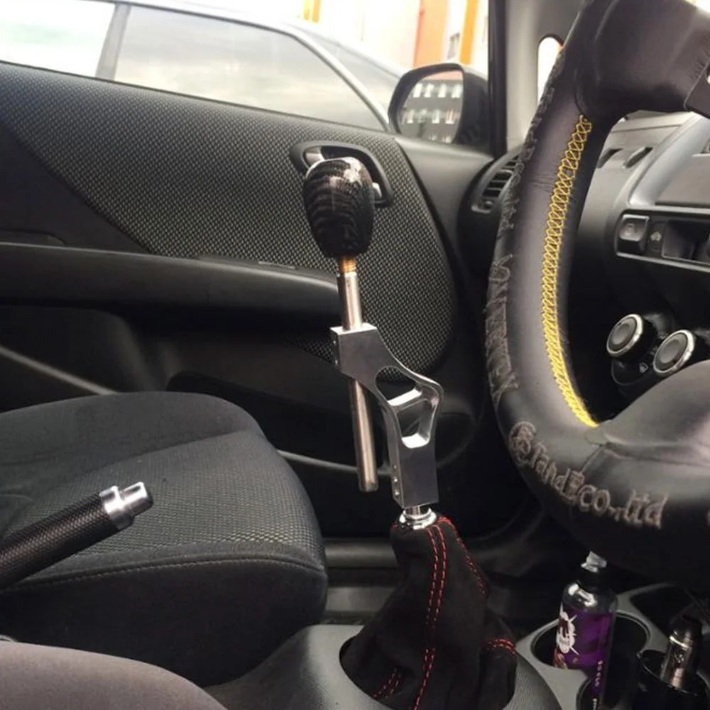 Rastp-ほとんどの車の装飾用の3つのアダプターを備えたユニバーサルオーバルカーボンファイバー手動ギアシフノブ,クラシックなjdmスタイル,RS-SFN032
