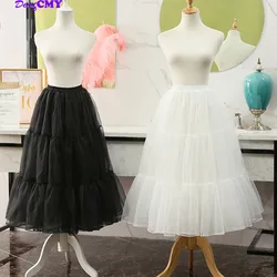 New Long Vintage Bridal Petticoat DongCMY Tulle Underskirt Rockabilly Tutu Crinoline Evening Cosplay for Wedding Dress