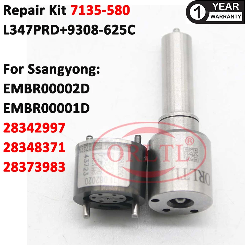 

ORLTL L347PRD + 9308-625C Diesel Fuel Injector Repair Kits 7135-580 for A6510704987 A6510700587 EMBR00002D EMBR00001D EMBR00001H