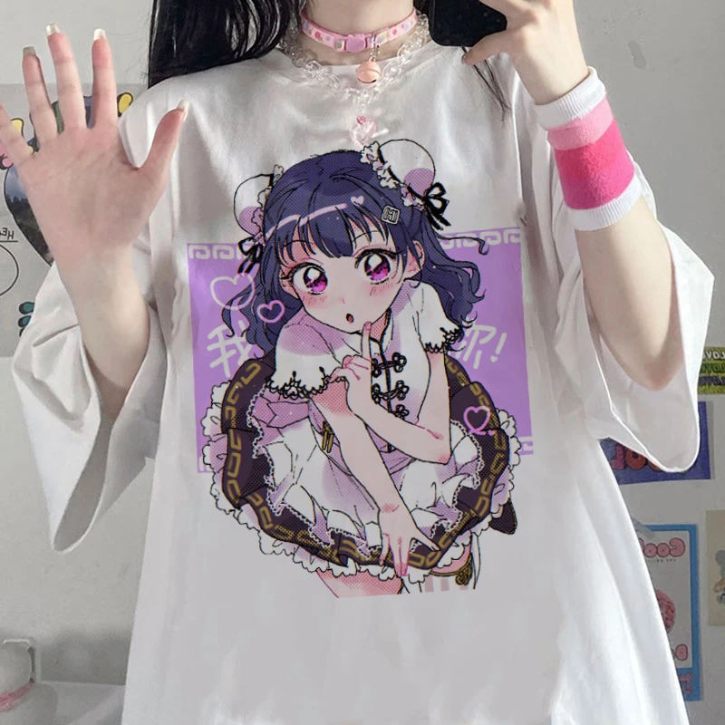 

Harajuku Vintage Japanese Anime Printed Women T-shirts Gothic High Street Fashion Casual Loose Oversized Short Sleeve T-shirt