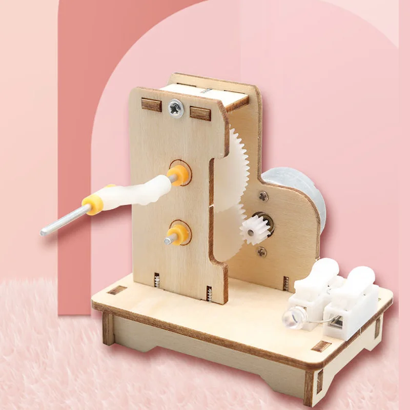 DIY Mini generator ręczny DIY zestaw do eksperymentów naukowych i zabawka-model edukacyjny dla dzieci projekt zabawki prezentowej