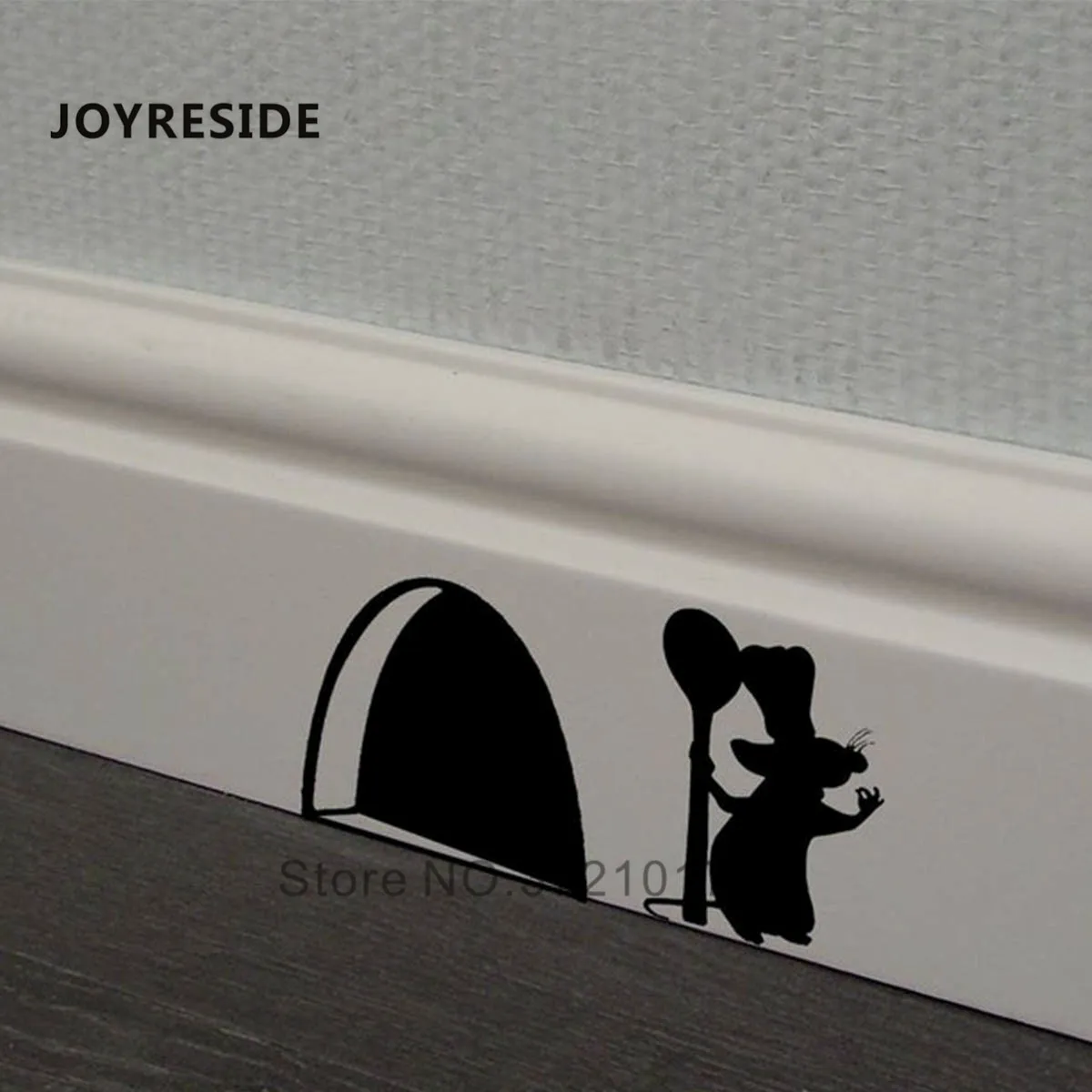 JOYRESIDE Mouse Wall Decals Small Mouse Cute Wall Stickers Home Kids Room Little Decoration Vinyl Design Rat Hole Pattern WM256