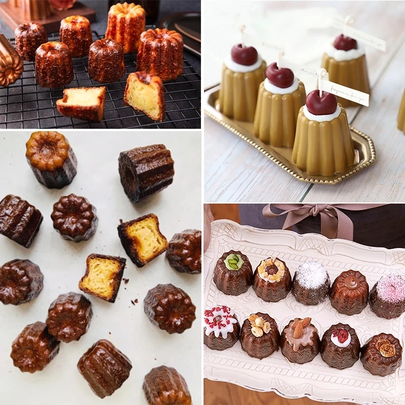 8/18 Holes Caneles Silicone Mold Muffin Cupcake Baking Tray Bordelais Fluted Cake Pudding Mold DIY Baking Kitchen Accessories