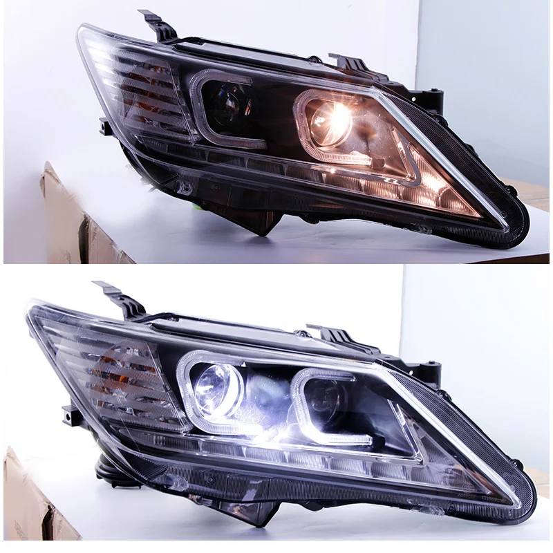 Lampu Depan untuk Toyota Camry 2012 2013 2014 Lampu Depan LED Camry Aksesori Bi Xenon Lampu Kepala Tersembunyi DRL