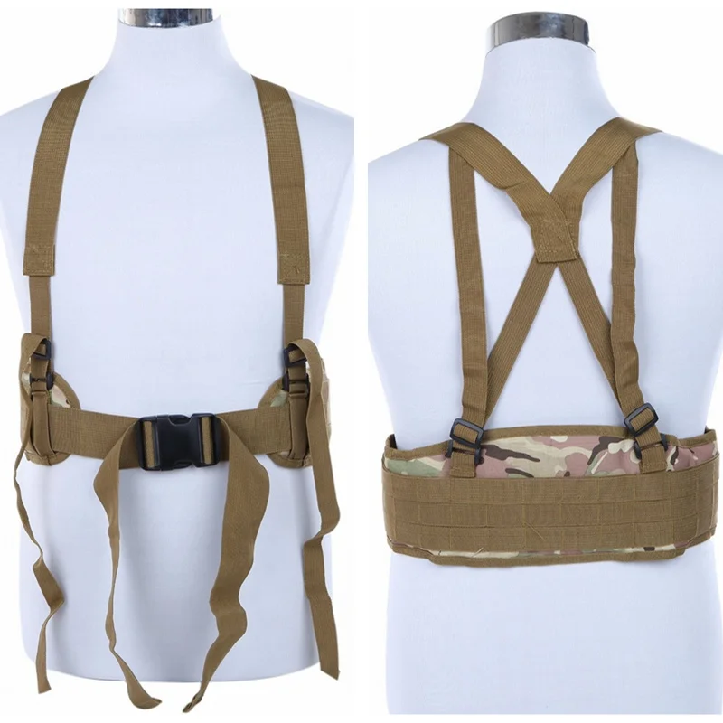 

Tactical MOLLE Padded Waist Belt H-shaped Suspender Utility Waist Support Outdoor Sports Airsoft Hunting Accessories