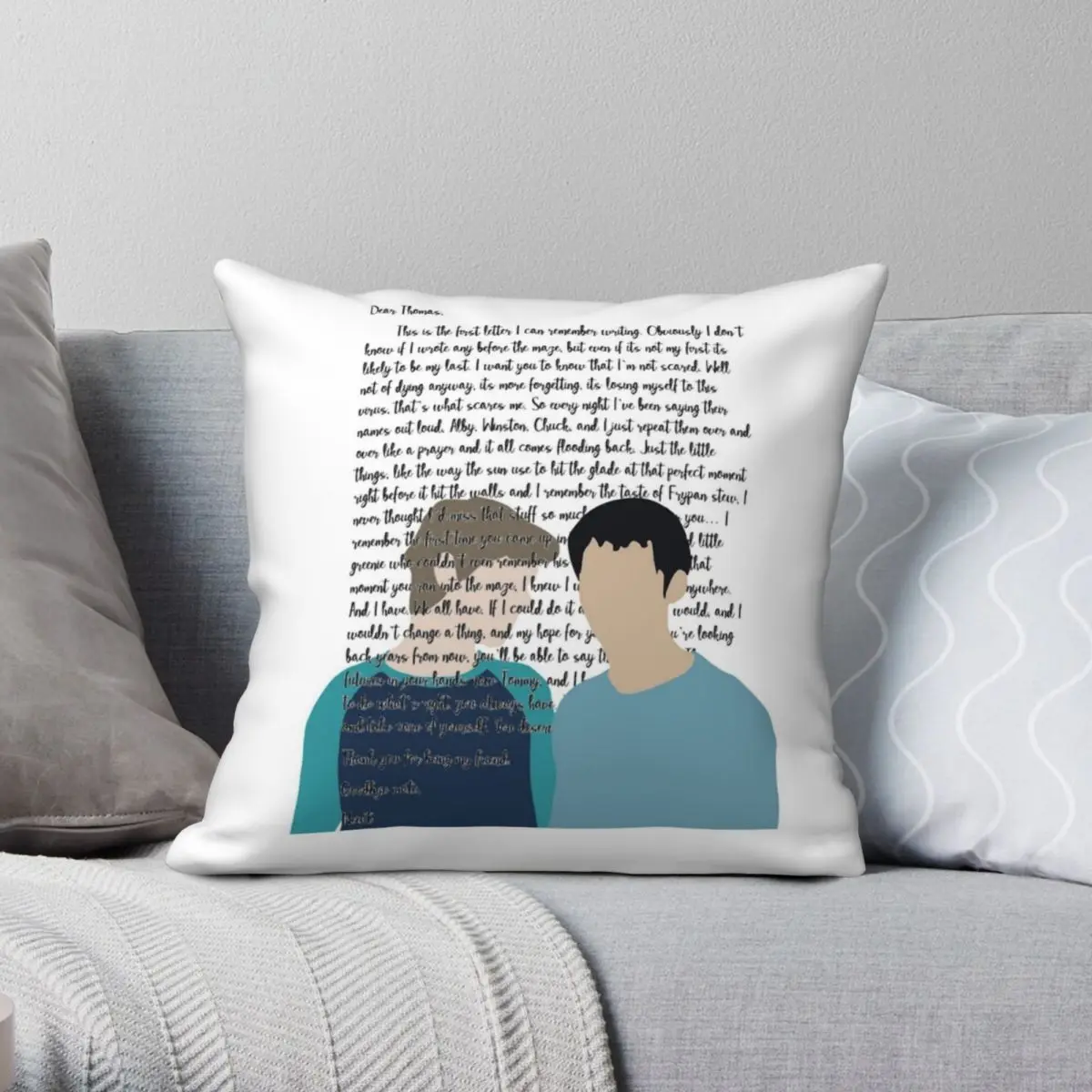 Maze Runner Newt And Thomas Square Pillowcase Polyester Linen Velvet Printed Zip Decorative Bed Cushion Cover